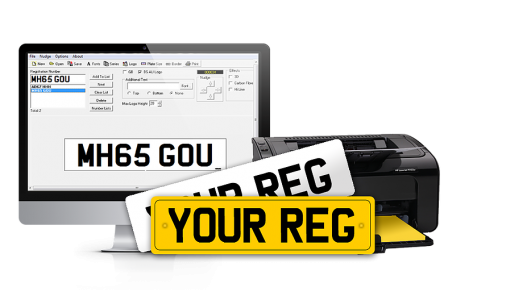 Equipment needed to produce printed number plates