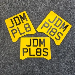 Chevron v1 motorcycle number plates in the printed style
