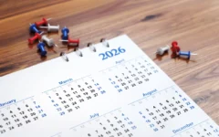 A 2026 calendar shows the months of March and September, which mark the UK’s new car registration release dates.