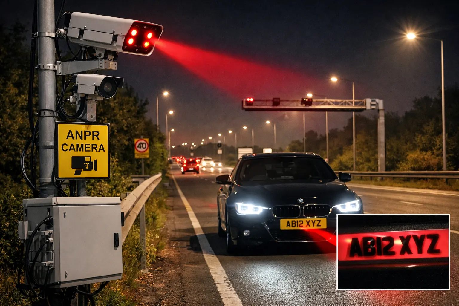 ANPR camera using infrared light to read 4D number plates on UK road Why are 4D number plates not being recognised.