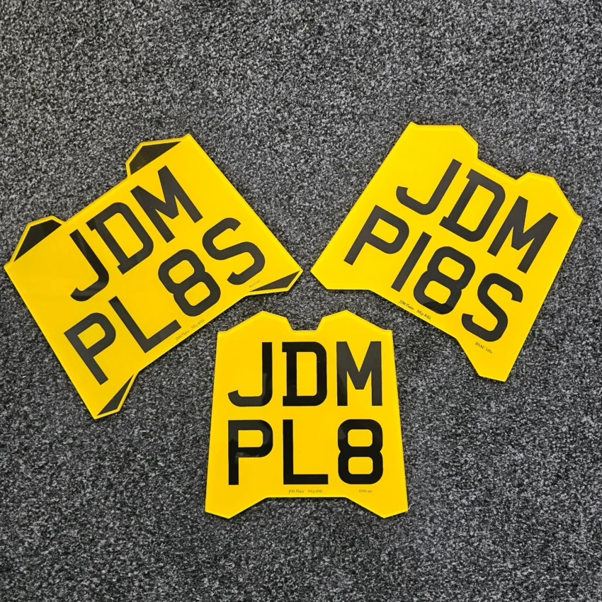 Chevron v2 motorcycle number plates in the printed style