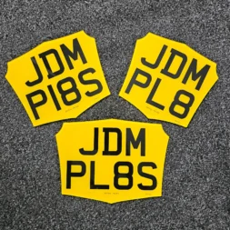 Cruiser v1 motorcycle number plates in the printed style