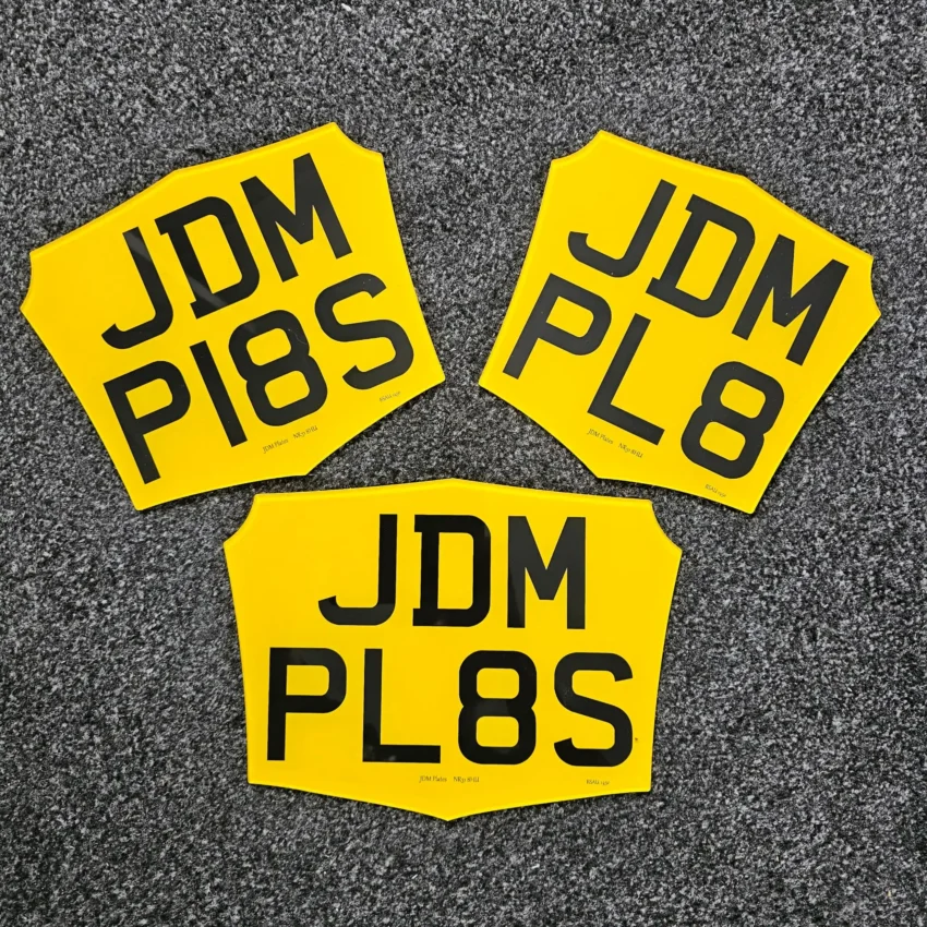 Cruiser v1 motorcycle number plates in the printed style