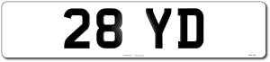 Car with number plate 28 YD