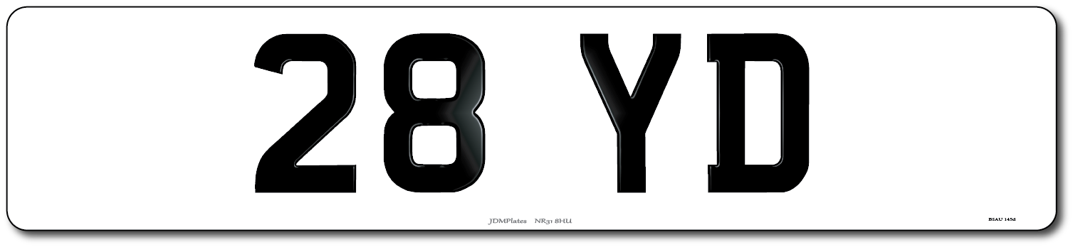 Dateless Style Number Plate Car with number plate 28 YD