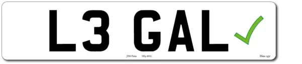an image showing the correct legal layout of a number plate