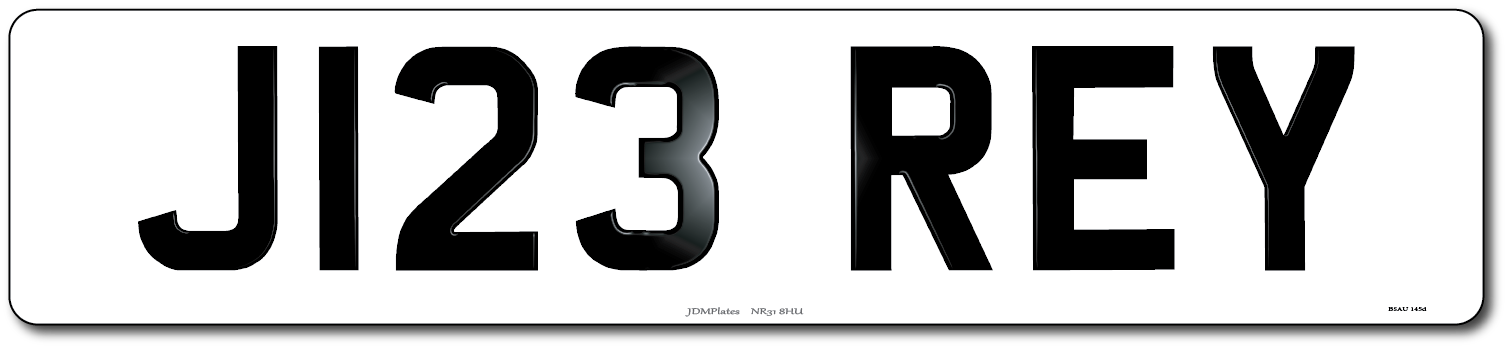 Car with number plate J123 REY