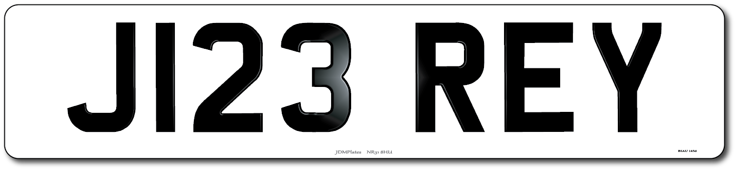 Prefix Style Number Plate Car with number plate J123 REY