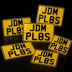 pressed metal motorcycle number plates in both standard sizes and a range of smallest legal sizes