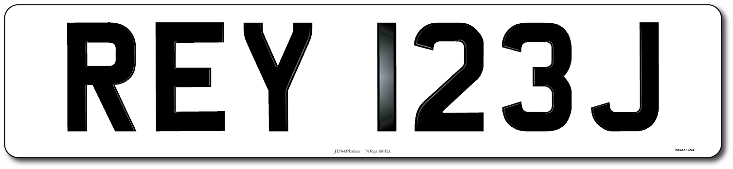 Suffix Style Number Plate Car with number plate REY 123J