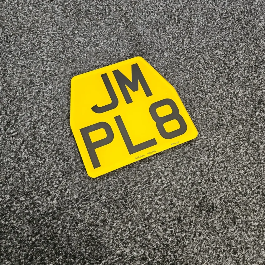Taper v2 6 character motorcycle number plate