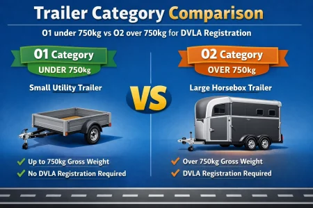 Trailer category comparison O1 under 750kg and O2 over 750kg for DVLA registration | JDM Plates | 3rd February 2026 Trailer category comparison O1 under 750kg and O2 over 750kg for DVLA registration