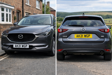 UK legal Mazda number plate with British Standard markings