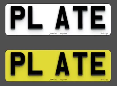 4D number plate example with 5 characters