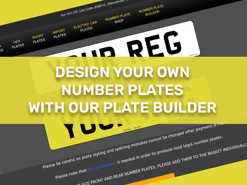 Design Your Number Plates. Number Plate Builder Image JDM Plates