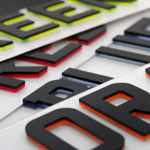 coloured neon 4d number plates